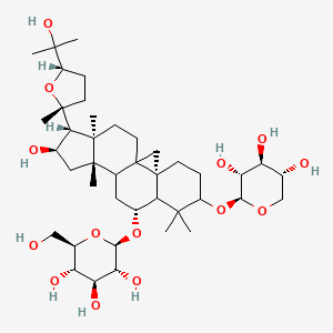 molecular formula C41H68O14 B8038411 (2R,3R,4S,5S,6R)-2-[[(3R,9R,12S,14R,15R,16R)-14-hydroxy-15-[(2R,5S)-5-(2-hydroxypropan-2-yl)-2-methyloxolan-2-yl]-7,7,12,16-tetramethyl-6-[(2S,3R,4S,5R)-3,4,5-trihydroxyoxan-2-yl]oxy-9-pentacyclo[9.7.0.01,3.03,8.012,16]octadecanyl]oxy]-6-(hydroxymethyl)oxane-3,4,5-triol 