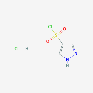 molecular formula C3H4Cl2N2O2S B8038448 1H-Pyrazole-4-sulfonyl chloride hydrochloride 
