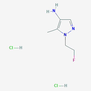 molecular formula C6H12Cl2FN3 B8038452 1-(2-Fluoroethyl)-5-methyl-1H-pyrazol-4-amine dihydrochloride 