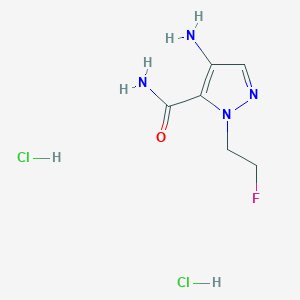 molecular formula C6H11Cl2FN4O B8038463 4-Amino-1-(2-fluoroethyl)-1H-pyrazole-5-carboxamide dihydrochloride 