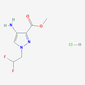 molecular formula C7H10ClF2N3O2 B8038467 Methyl 4-amino-1-(2,2-difluoroethyl)-1H-pyrazole-3-carboxylate hydrochloride 