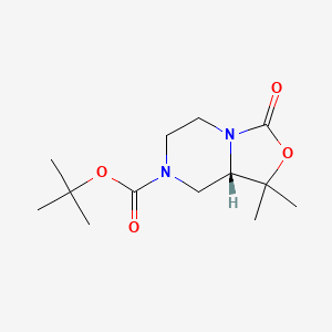 molecular formula C13H22N2O4 B8038528 (S)-tert-Butyl 1,1-dimethyl-3-oxotetrahydro-1H-oxazolo[3,4-a]pyrazine-7(3H)-carboxylate 