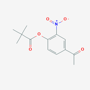 molecular formula C13H15NO5 B8038550 4-Acetyl-2-nitrophenyl pivalate 