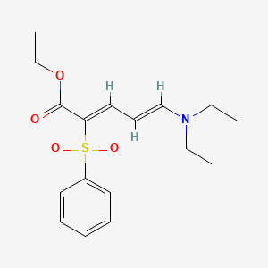 molecular formula C17H23NO4S B8038561 (2Z,4E)-Ethyl 5-(diethylamino)-2-(phenylsulfonyl)penta-2,4-dienoate 