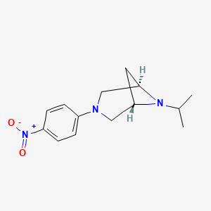 molecular formula C14H19N3O2 B8038596 (1R,5S)-6-Isopropyl-3-(4-nitrophenyl)-3,6-diazabicyclo[3.1.1]heptane 
