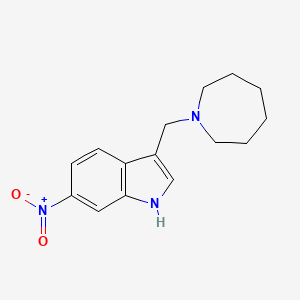 molecular formula C15H19N3O2 B8038612 3-(azepan-1-ylmethyl)-6-nitro-1H-indole 