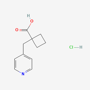 molecular formula C11H14ClNO2 B8038679 1-(Pyridin-4-ylmethyl)cyclobutanecarboxylic acid hydrochloride 