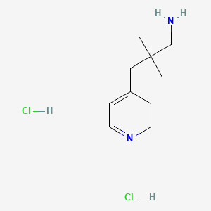 molecular formula C10H18Cl2N2 B8038685 2,2-Dimethyl-3-(pyridin-4-YL)propan-1-amine dihydrochloride 