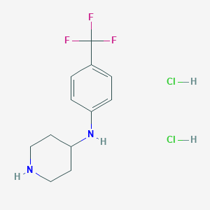 molecular formula C12H17Cl2F3N2 B8038852 N-[4-(trifluoromethyl)phenyl]piperidin-4-amine;dihydrochloride 