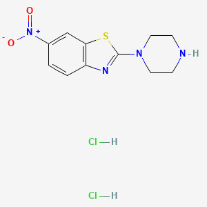 molecular formula C11H14Cl2N4O2S B8038886 6-Nitro-2-piperazin-1-yl-1,3-benzothiazole;dihydrochloride 