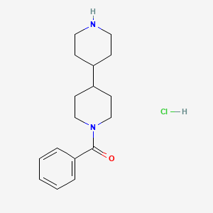 molecular formula C17H25ClN2O B8038887 Phenyl-(4-piperidin-4-ylpiperidin-1-yl)methanone;hydrochloride 