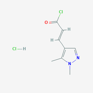 molecular formula C8H10Cl2N2O B8038890 3-(1,5-Dimethyl-1h-pyrazol-4-yl)-acryloylchloride; hydrochloride 