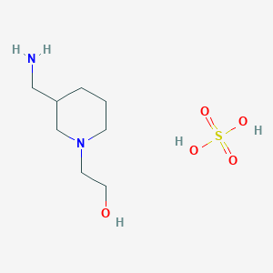 molecular formula C8H20N2O5S B8038906 2-[3-(Aminomethyl)piperidin-1-yl]ethanol;sulfuric acid 