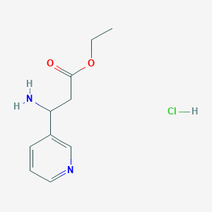 molecular formula C10H15ClN2O2 B8038913 Ethyl 3-amino-3-(3-pyridyl)propionate hydrochloride CAS No. 163919-14-0