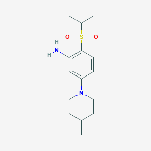 molecular formula C15H24N2O2S B8038931 2-isopropylsulfonyl-5-(4-methylpiperidin-1-yl)aniline, AldrichCPR 