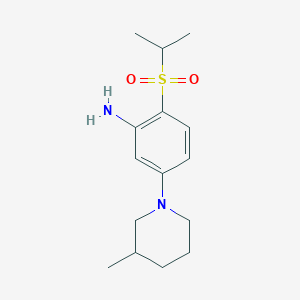 molecular formula C15H24N2O2S B8038932 2-isopropylsulfonyl-5-(3-methylpiperidin-1-yl)aniline, AldrichCPR 