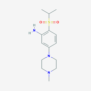 molecular formula C14H23N3O2S B8038937 2-isopropylsulfonyl-5-(1-methylpiperazin-4-yl)aniline, AldrichCPR 