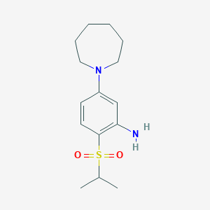 molecular formula C15H24N2O2S B8038938 2-isopropylsulfonyl-5-(homopiperidin-1-yl)aniline, AldrichCPR 