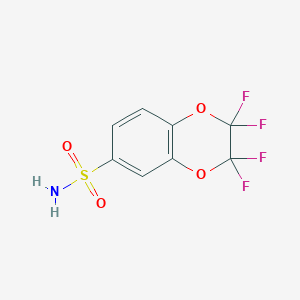 molecular formula C8H5F4NO4S B8038957 2,2,3,3-Tetrafluoro-1,4-benzodioxine-6-sulfonamide 