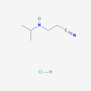 molecular formula C6H13ClN2 B8038983 3-(Propan-2-ylamino)propanenitrile;hydrochloride 