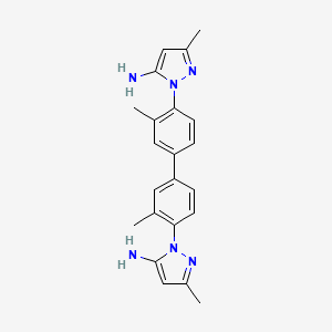 molecular formula C22H24N6 B8039013 2-[4-[4-(5-Amino-3-methylpyrazol-1-yl)-3-methylphenyl]-2-methylphenyl]-5-methylpyrazol-3-amine 