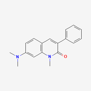 molecular formula C18H18N2O B8039029 7-(Dimethylamino)-1-methyl-3-phenylquinolin-2-one 