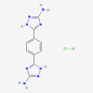 molecular formula C10H11ClN8 B8039090 5-[4-(3-amino-1H-1,2,4-triazol-5-yl)phenyl]-1H-1,2,4-triazol-3-amine;hydrochloride 