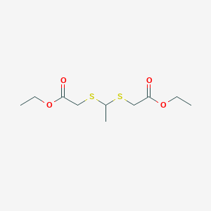 molecular formula C10H18O4S2 B8039137 Ethyl 2-[1-(2-ethoxy-2-oxoethyl)sulfanylethylsulfanyl]acetate CAS No. 61367-44-0