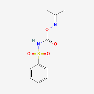 molecular formula C10H12N2O4S B8039170 (propan-2-ylideneamino) N-(benzenesulfonyl)carbamate 