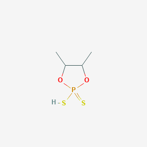 molecular formula C4H9O2PS2 B8039196 4,5-Dimethyl-2-sulfanyl-1,3,2lambda~5~-dioxaphospholane-2-thione CAS No. 695-68-1
