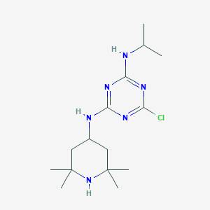 molecular formula C15H27ClN6 B8039222 6-chloro-2-N-propan-2-yl-4-N-(2,2,6,6-tetramethylpiperidin-4-yl)-1,3,5-triazine-2,4-diamine 