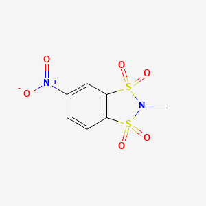 molecular formula C7H6N2O6S2 B8039271 2-Methyl-5-nitro-1lambda6,3lambda6,2-benzodithiazole 1,1,3,3-tetraoxide 