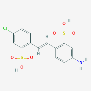 molecular formula C14H12ClNO6S2 B8039289 5-amino-2-[(E)-2-(4-chloro-2-sulfophenyl)ethenyl]benzenesulfonic acid 
