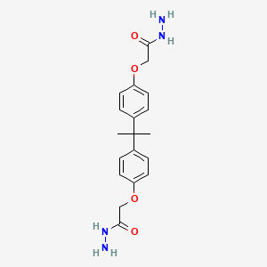 molecular formula C19H24N4O4 B8039304 2-[4-[2-[4-(2-Hydrazinyl-2-oxoethoxy)phenyl]propan-2-yl]phenoxy]acetohydrazide 