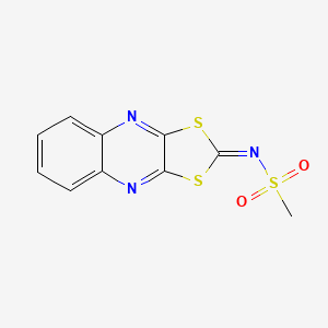 molecular formula C10H7N3O2S3 B8039307 N-([1,3]dithiolo[4,5-b]quinoxalin-2-ylidene)methanesulfonamide 