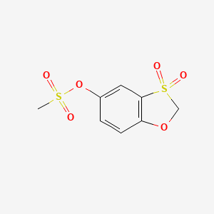 molecular formula C8H8O6S2 B8039373 (3,3-Dioxo-1,3lambda6-benzoxathiol-5-yl) methanesulfonate 