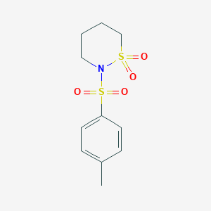molecular formula C11H15NO4S2 B8039390 2-(4-Methylphenyl)sulfonylthiazinane 1,1-dioxide 