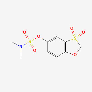 molecular formula C9H11NO6S2 B8039408 (3,3-dioxo-1,3lambda6-benzoxathiol-5-yl) N,N-dimethylsulfamate 