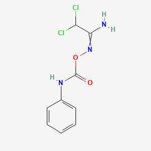 molecular formula C9H9Cl2N3O2 B8039416 [(1-amino-2,2-dichloroethylidene)amino] N-phenylcarbamate 