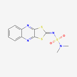 molecular formula C11H10N4O2S3 B8039443 2-(Dimethylsulfamoylimino)-[1,3]dithiolo[4,5-b]quinoxaline 