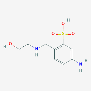 molecular formula C9H14N2O4S B8039513 5-Amino-2-[(2-hydroxyethylamino)methyl]benzenesulfonic acid 