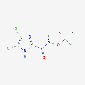 molecular formula C8H11Cl2N3O2 B8039606 4,5-dichloro-N-[(2-methylpropan-2-yl)oxy]-1H-imidazole-2-carboxamide 