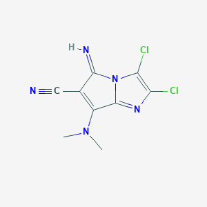 molecular formula C9H7Cl2N5 B8039631 2,3-Dichloro-7-(dimethylamino)-5-iminopyrrolo[1,2-a]imidazole-6-carbonitrile 
