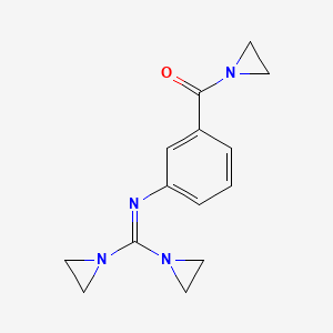 molecular formula C14H16N4O B8039652 Aziridin-1-yl-[3-[bis(aziridin-1-yl)methylideneamino]phenyl]methanone 