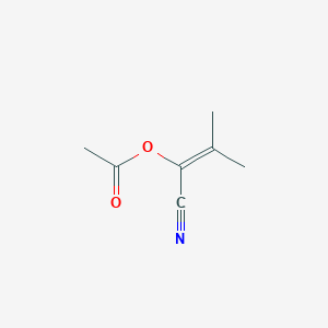 molecular formula C7H9NO2 B8039703 2-Butenenitrile, 2-(acetyloxy)-3-methyl- CAS No. 72603-94-2