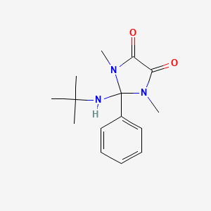 molecular formula C15H21N3O2 B8039723 2-(Tert-butylamino)-1,3-dimethyl-2-phenylimidazolidine-4,5-dione 