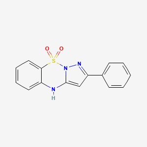 molecular formula C15H11N3O2S B8039728 2-phenyl-4H-pyrazolo[1,5-b][1,2,4]benzothiadiazine 9,9-dioxide 