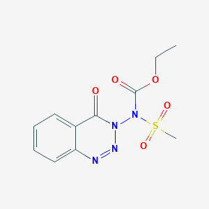 molecular formula C11H12N4O5S B8039745 ethyl N-methylsulfonyl-N-(4-oxo-1,2,3-benzotriazin-3-yl)carbamate 