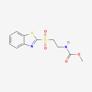 molecular formula C11H12N2O4S2 B8039749 methyl N-[2-(1,3-benzothiazol-2-ylsulfonyl)ethyl]carbamate 