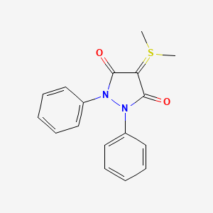 molecular formula C17H16N2O2S B8039751 4-(Dimethyl-lambda4-sulfanylidene)-1,2-diphenylpyrazolidine-3,5-dione 